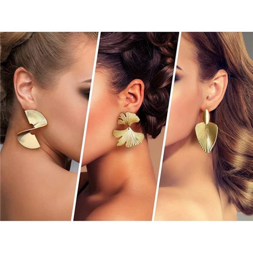 Geometric Statement Earrings Set - Picture 2 of 7